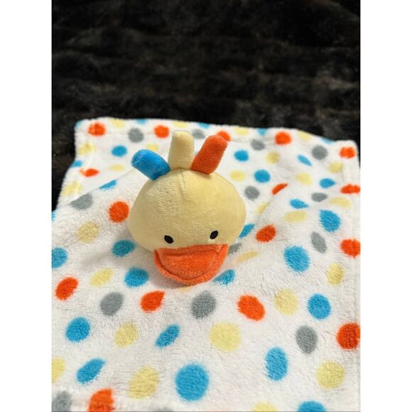 Wiggles Baby Duck Security Blanket 12x12 Multi-color PolkaDot Soft  lovey - Picture 2 of 3